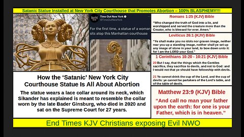 Satanic Statue Installed at New York City Courthouse that Promotes Abortion – 100% BLASPHEMY!!!