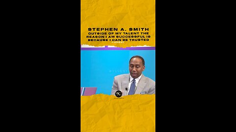 #stephenasmith The reason I am successful is because I can b trusted.🎥 @itiswhatitis_talk