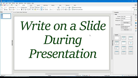 Libreoffice Impress Lesson 3 - Write Or Draw On A Slide During Presentation