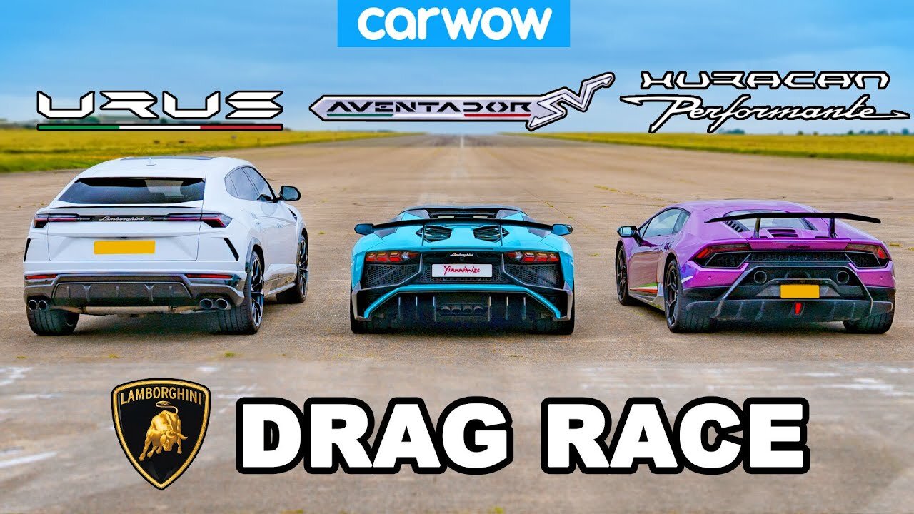 Lamborghini Urus v Aventador v Huracan: DRAG RACE!