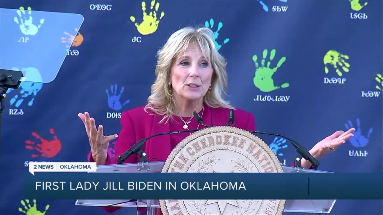 First Lady Jill Biden visits Cherokee Nation Immersion School