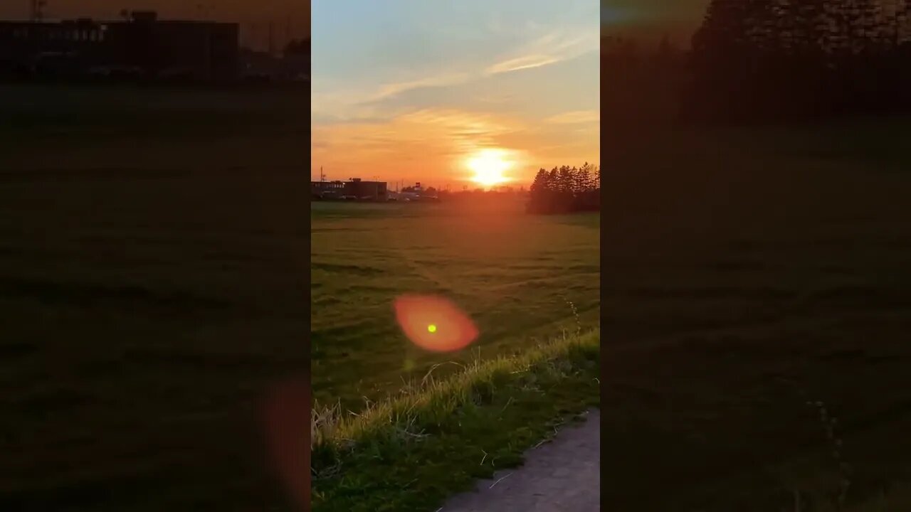 Beautiful sunset seen from a trail