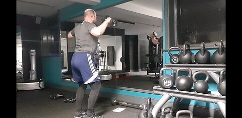 Modified Dumbell upright row. shoulders. Gym. 1st Feb 2023t