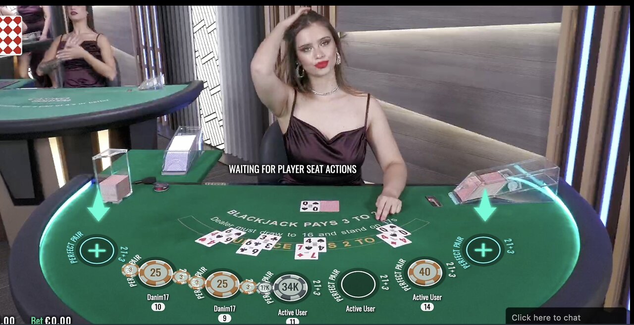 Hot BlackJack Dealer flirting and teasing players