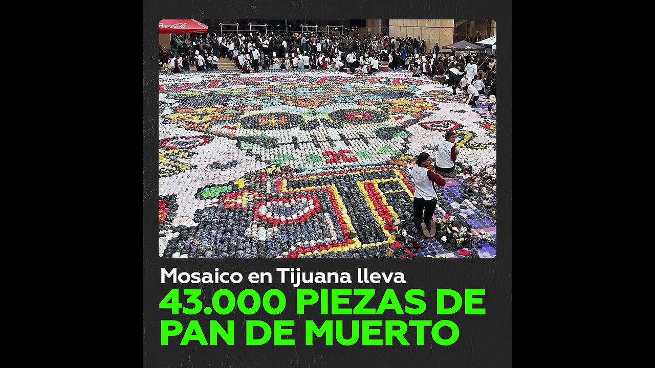 Baten el récord Guinness con el mayor mosaico hecho de pan de muerto