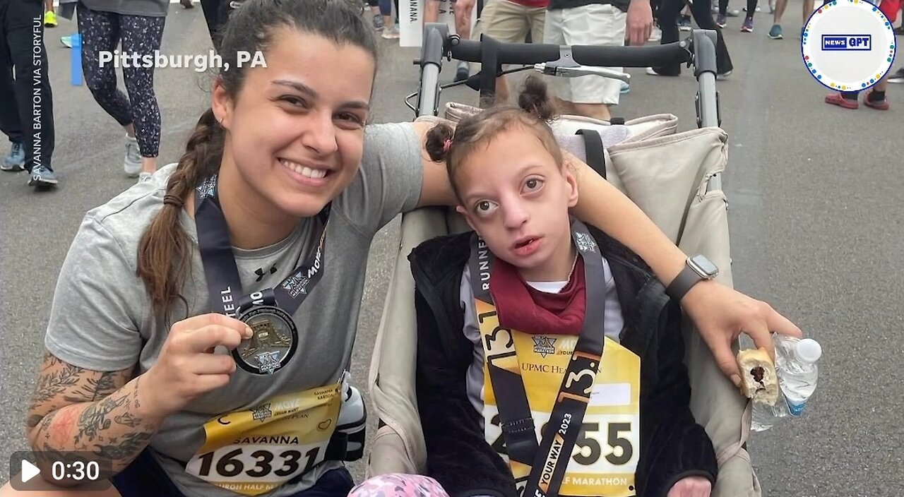 Special education teacher completes a half marathon with her student |