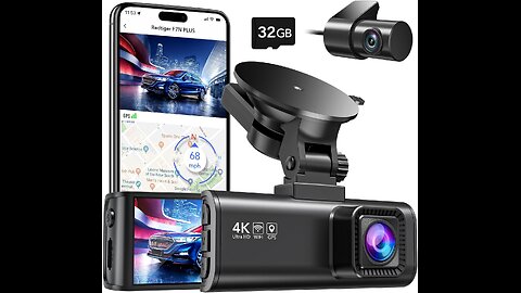 Dash Cam Front Rear, 4K/2.5K Full HD Dash Camera for Cars