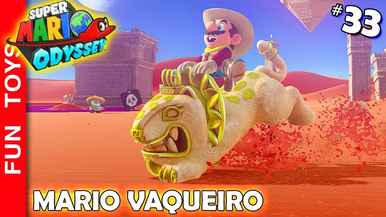 🔴 Super Mario Odyssey #33 - Mario Cowboy na SAGA das 500 Luas e comprando tudo do Reino do Deserto!