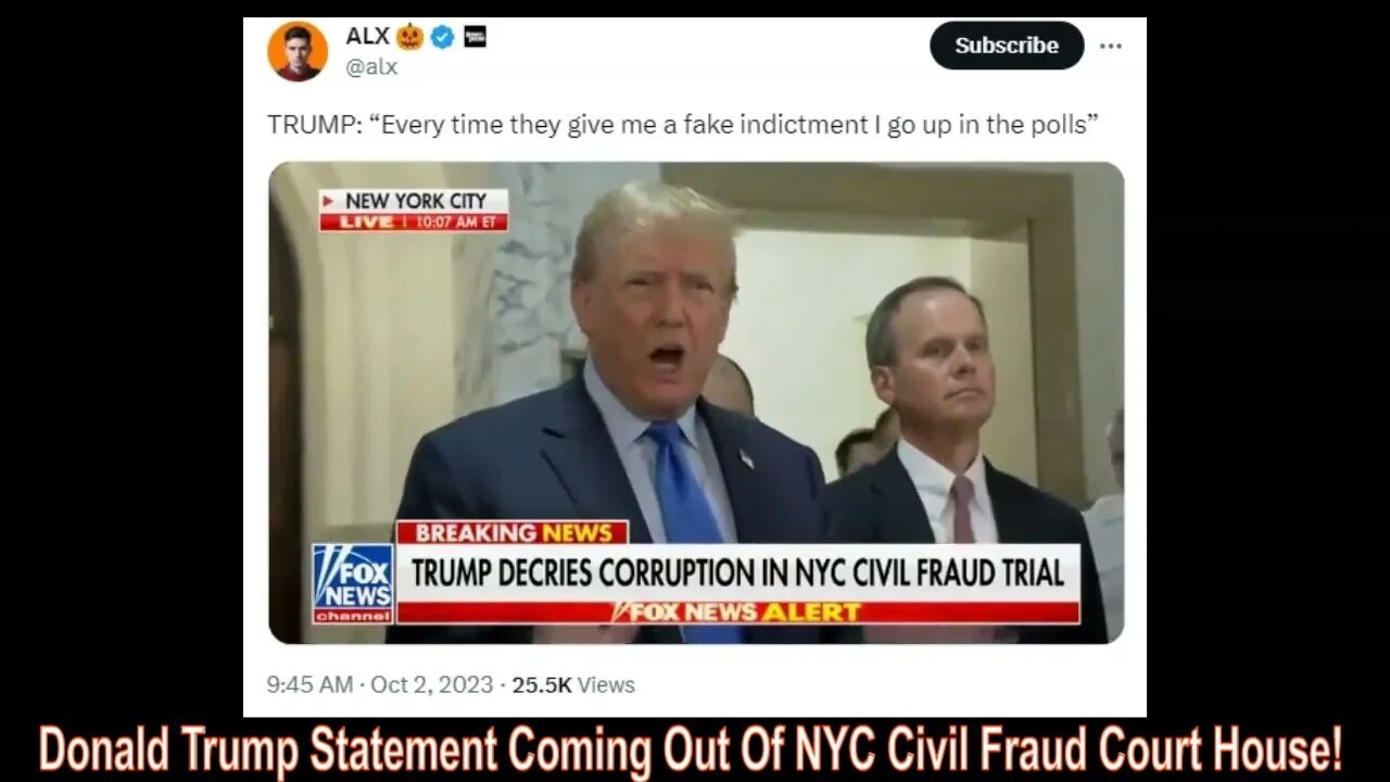 Donald Trump Statement Coming Out Of NYC Civil Fraud Court House!