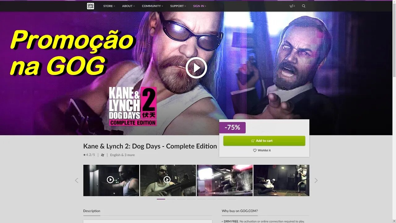 Promoção na GOG, Kane & Lynch 2 Dog Days