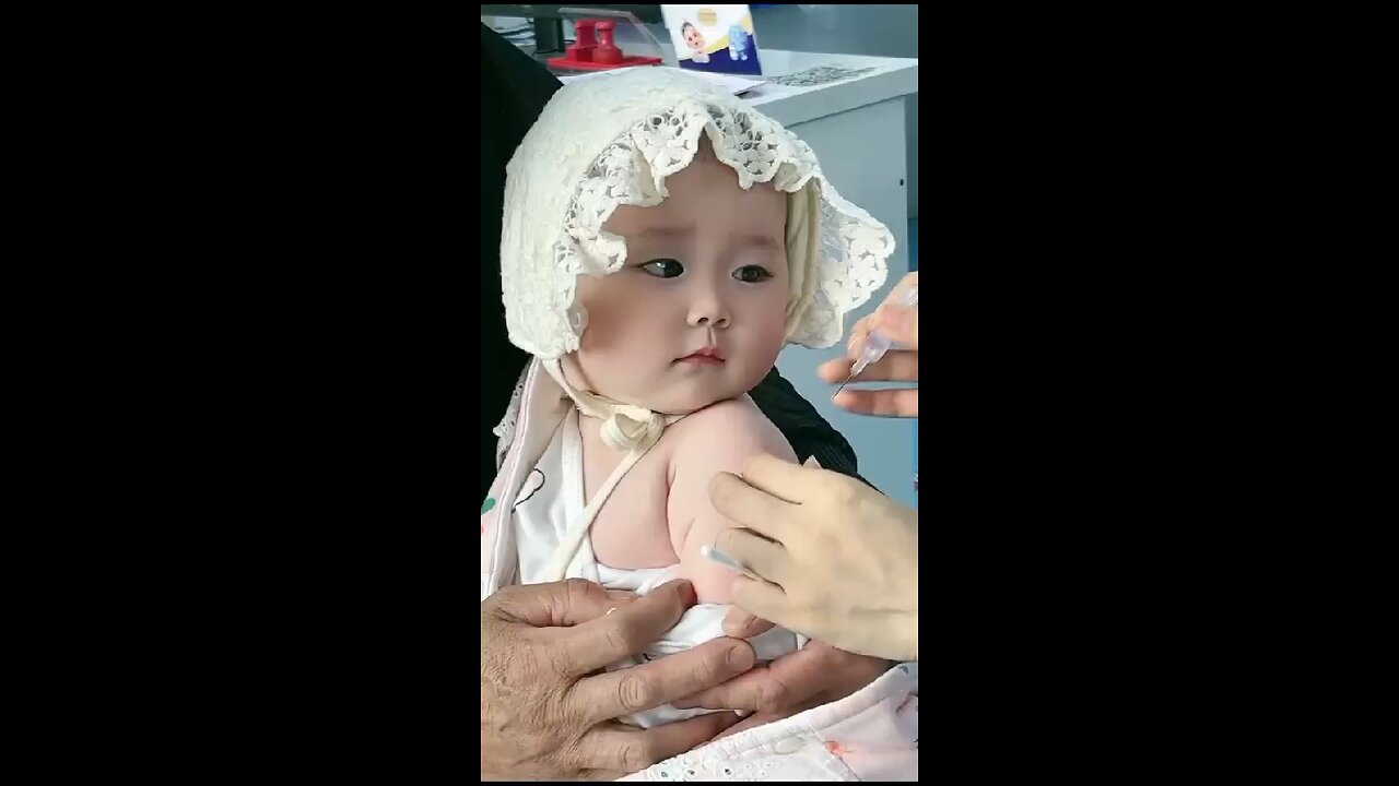Cute Baby injection moment