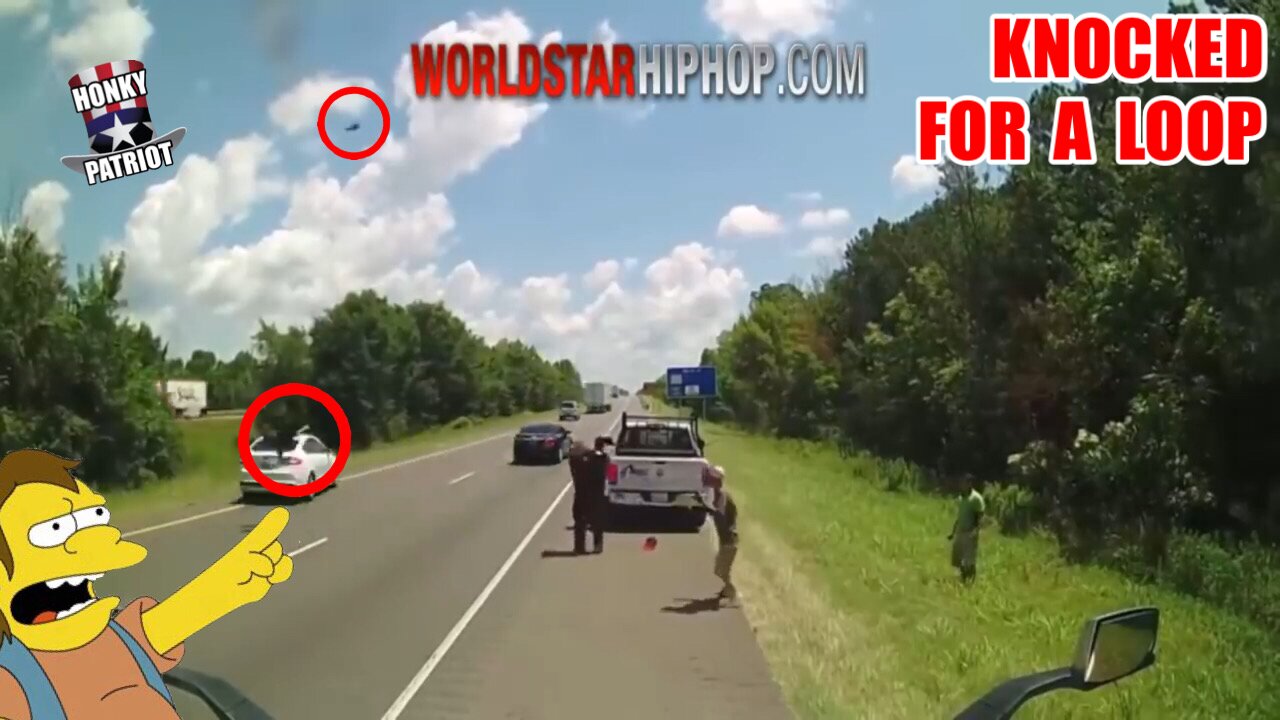 Man Fleeing Cop is Hit by 2 Vehicles Sending Him Airborne and Shoe Flying