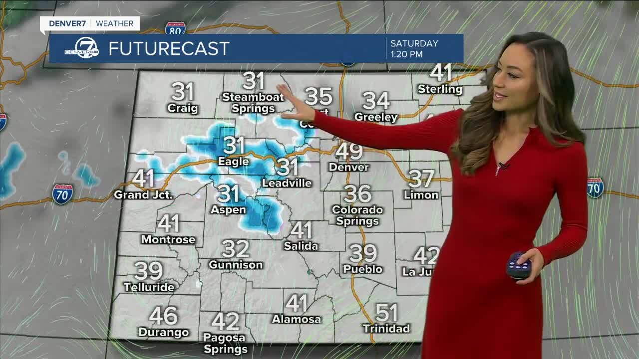 Clouds increase, with light mountain snow Saturday