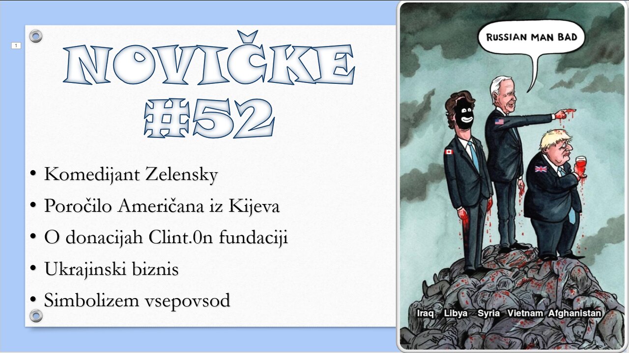 Novičke - številka 52: Komedijant Zelensky, Poročilo iz Kijeva, Donacije, Ukrajina, Simbolizem