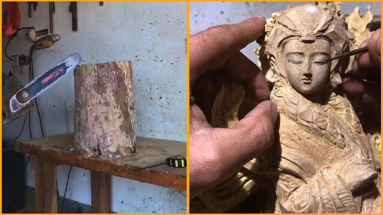 Woodcarving angel amazing skill , DIY #shorts