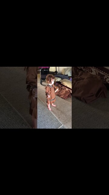 Cassie in Indian outfit early morning