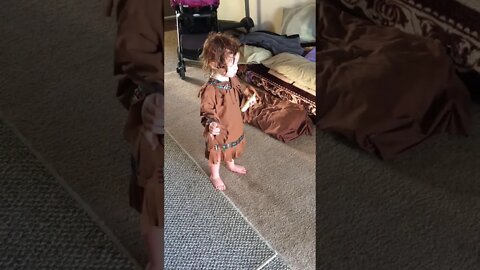 Cassie in Indian outfit early morning