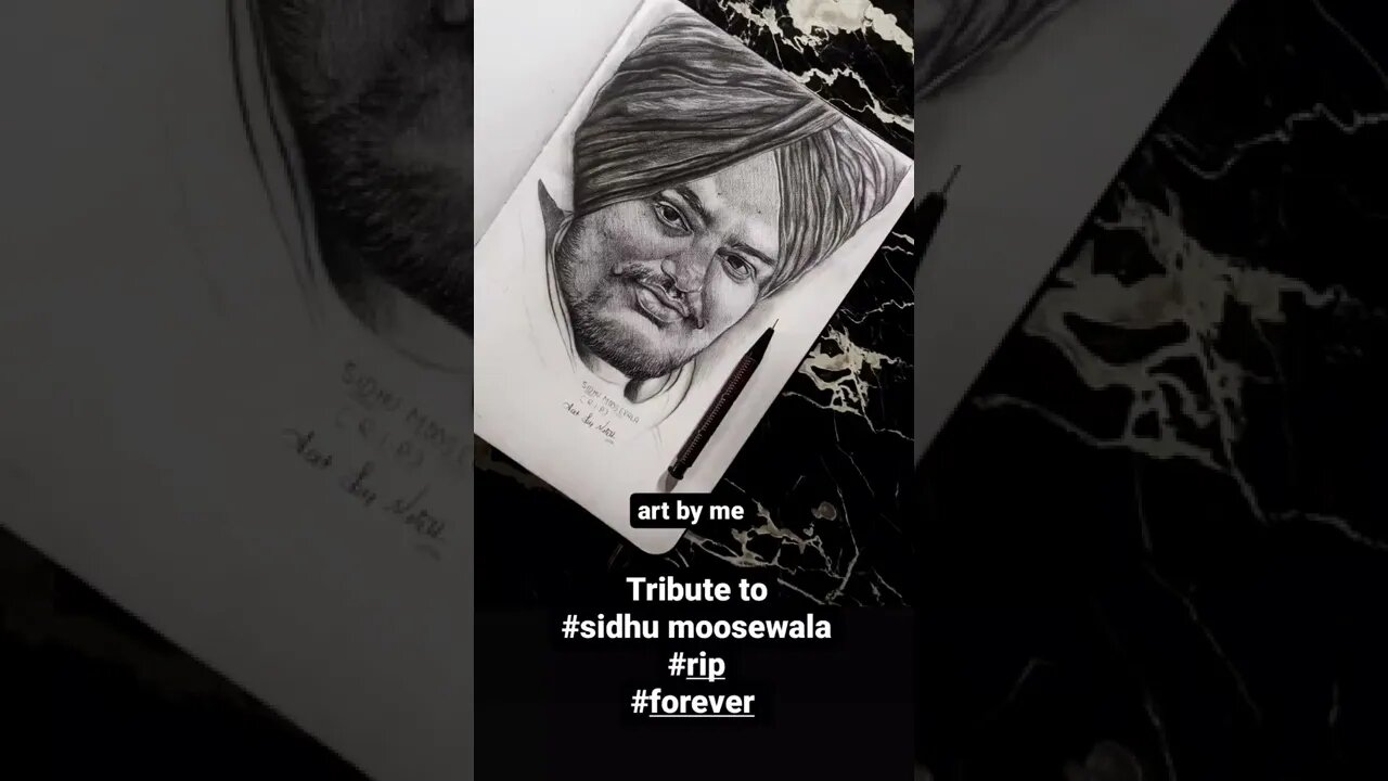 TRIBUTE TO THE LEGEND(SIDHU MOOSEWALA)#shorts #ytshorts #sketch #shortvideo #rip #ripsidhumoosewala