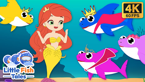 Royal Sharks | Little Mermaid | kids Song | Little Fish Tales | #babyshark #fish