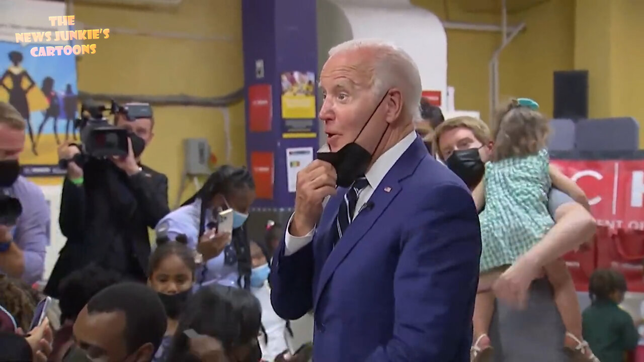 Biden pulls down his mask: "He's the guy that's running the CDC for me these days."