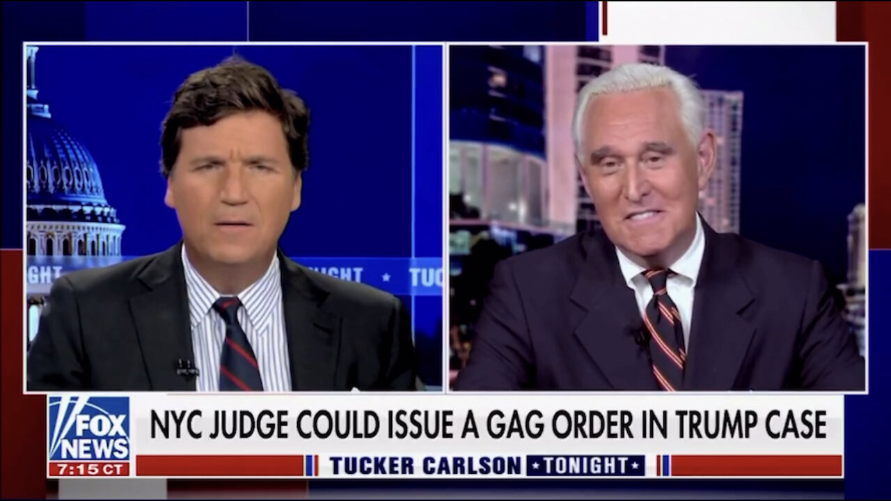 Roger Stone Talks About Why They Want To Gag Donald Trump On Tucker Carlson Tonight