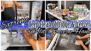 *EXTREME* DEEP CLEAN OF FRIDGE & FREEZER & ALDI GROCERY HAUL 2022 | NEW YEAR RESET 💙 | ez tingz