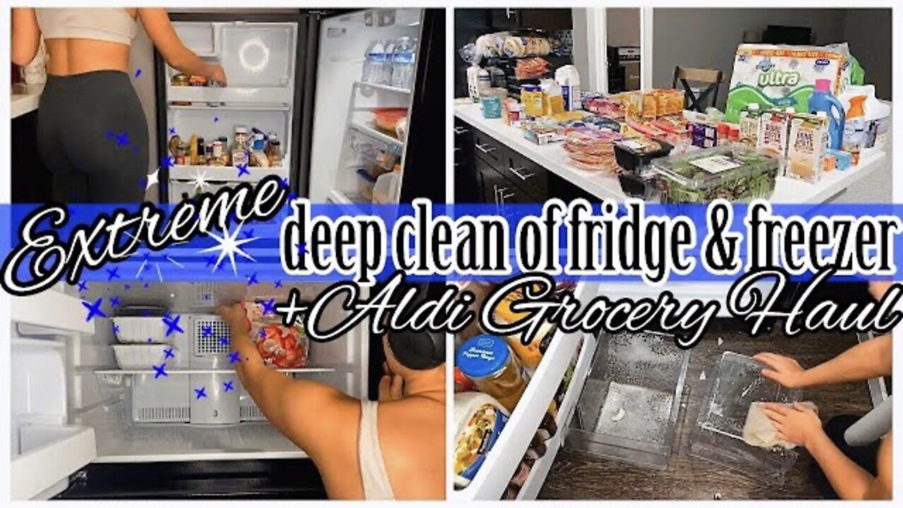 *EXTREME* DEEP CLEAN OF FRIDGE & FREEZER & ALDI GROCERY HAUL 2022 | NEW YEAR RESET 💙 | ez tingz