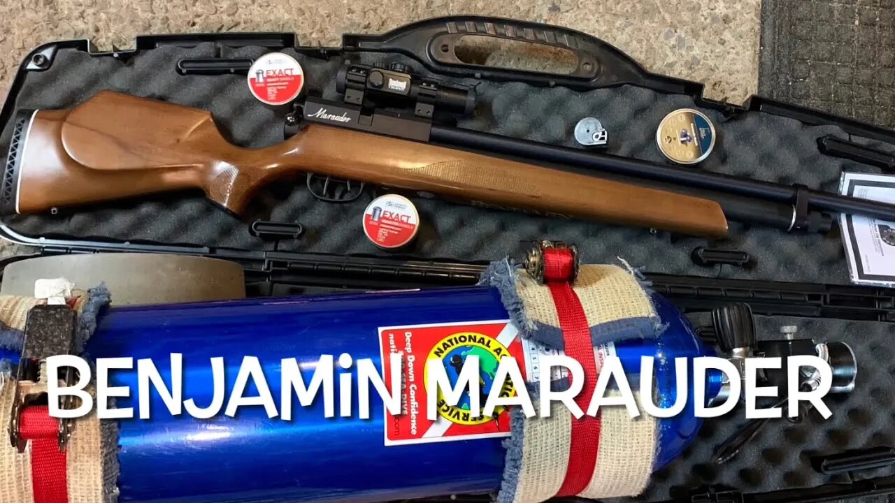 Benjamin Marauder at the range first impressions PCP .177 pellet rifle scuba tank! 3000psi!