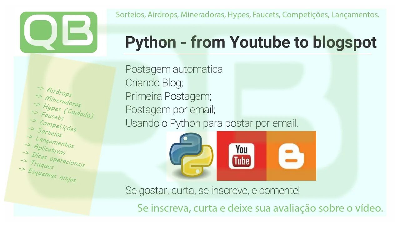 #Dica - #Python from #Youtube to #blogspot - Part 3