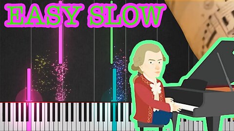 RONDO ALLA TURCA SEMPLIFICATO - TURKISH MARCH EASY SLOW PIANO TUTORIAL + SPARTITO GRATIS/FREE SHEET