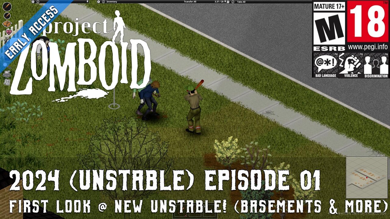 Project Zomboid Unstable (2024 Episode 01) First look @ New Unstable! (Basements & More)