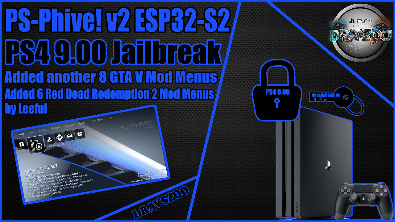 PS-Phive! v2 ESP32-S2 by leeful for PS4 FW 9.00 | Auto Load PS4 Jailbreak