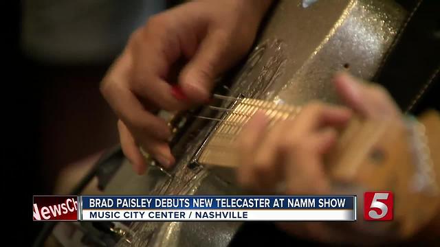 Brad Paisley Showcases His New Guitar At NAMM