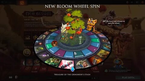 Dota 2 New Bloom 2020 wheel spin!!! + Treasure opening!