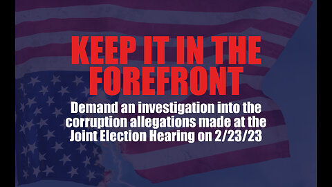 Keep it in the forefront