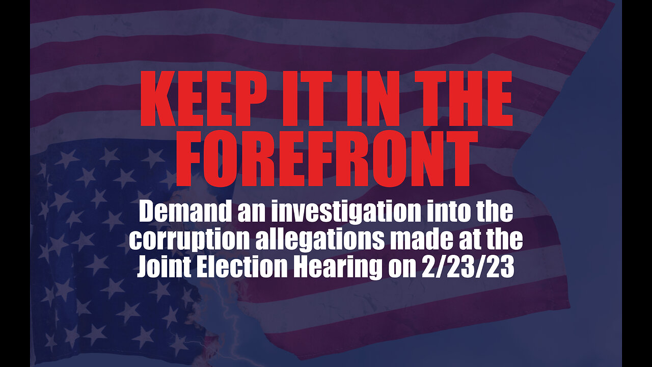 Keep it in the forefront