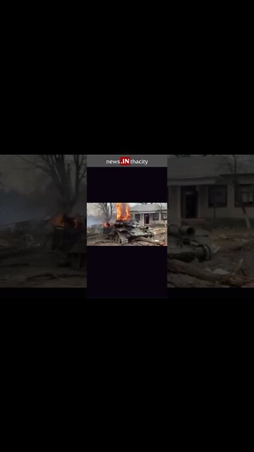 Destroyed T-72 Russian Tank In Flames #shorts