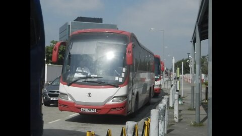 [東西接駁]港鐵租用旅遊巴AZ7879行走錦上路往大埔墟接駁巴士行車片段