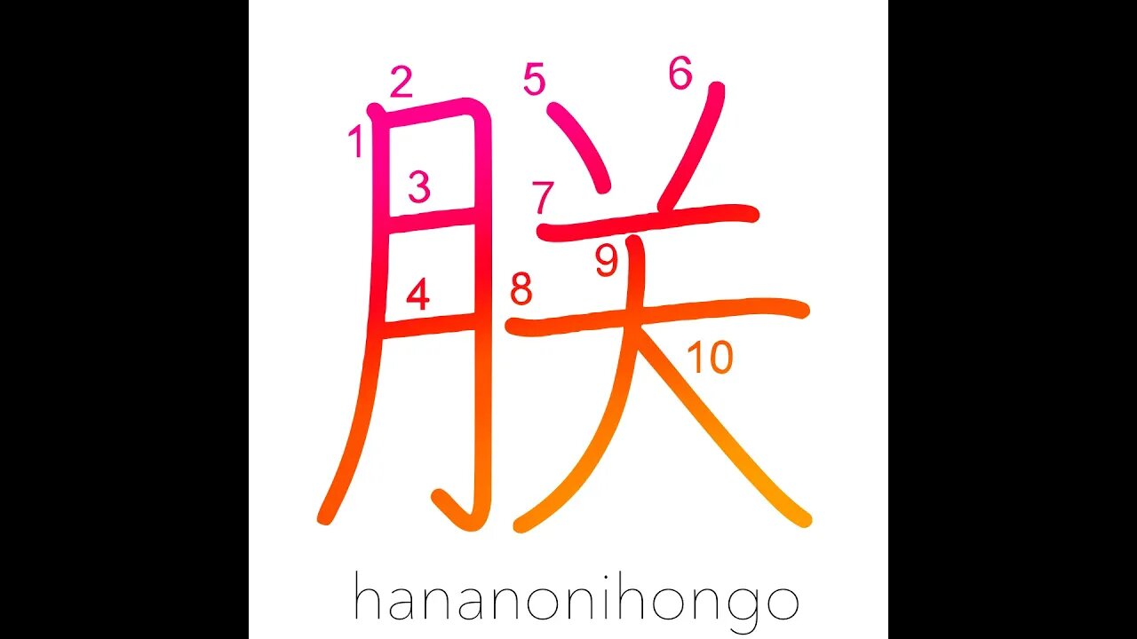 朕 - We/majestic plural/imperial we - Learn how to write Japanese Kanji 朕 - hananonihongo.com