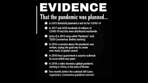 Evidence That The Pandemic Was Planned