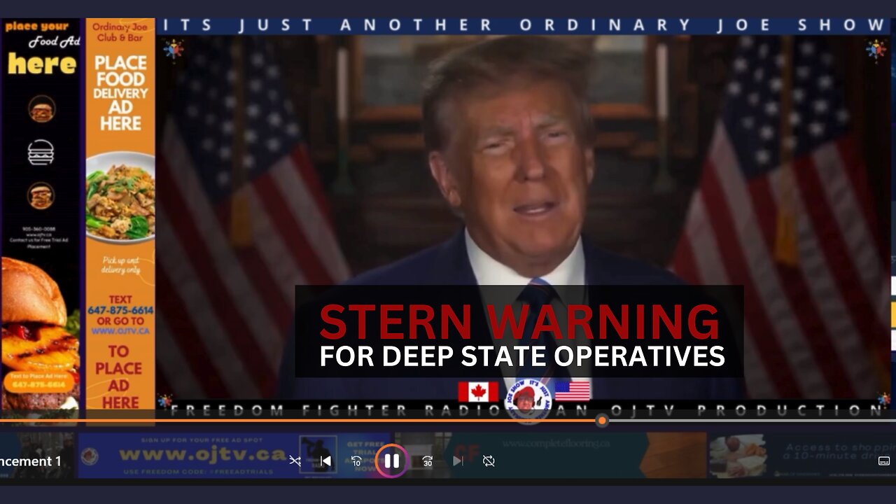 President Elect 1st Warning to Deep State