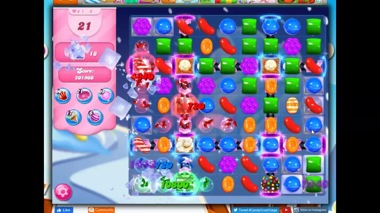 Winter Festival Level 8 Talkthrough with Mug Upgrade for Candy Crush Saga (Level 906)