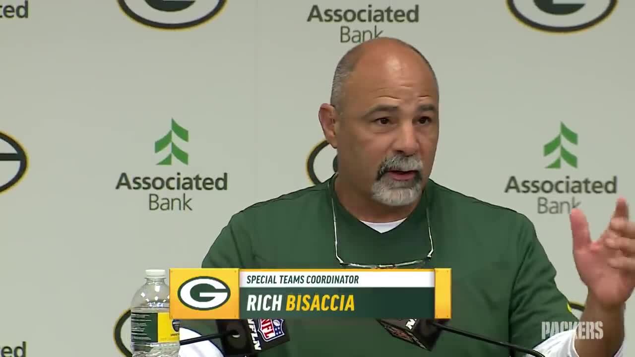 Bisaccia says he is 'really in Green Bay' after being asked about the Las Vegas Raiders