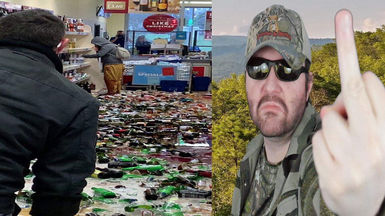 Woman Shatters Hundreds Of Bottles Of Alcohol Inside An English Supermarket (SV) - Reaction! (BBT)