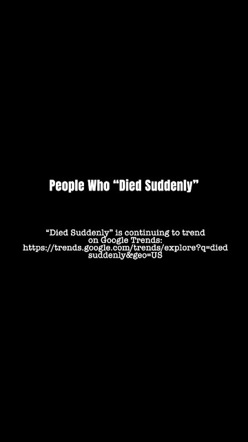 People Who "Died Suddenly"