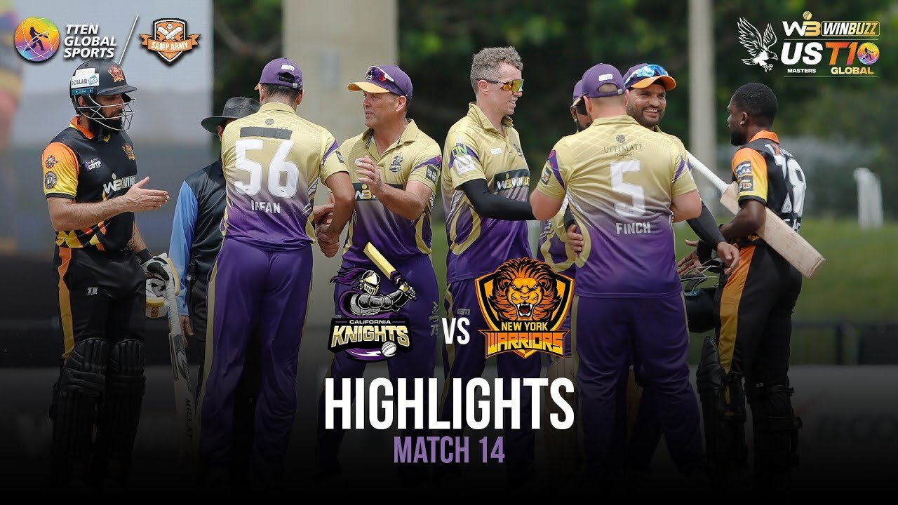 Match 14 Highlights: California Knights vs New York Warriors | US Masters T10 2023