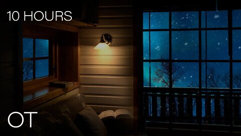 Snowy Night in your Cozy Cabin | Howling Wind & Blowing Snow | Relax | Study | Sleep | 10 Hours