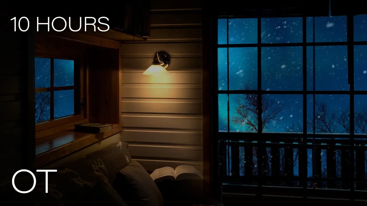Snowy Night in your Cozy Cabin | Howling Wind & Blowing Snow | Relax | Study | Sleep | 10 Hours