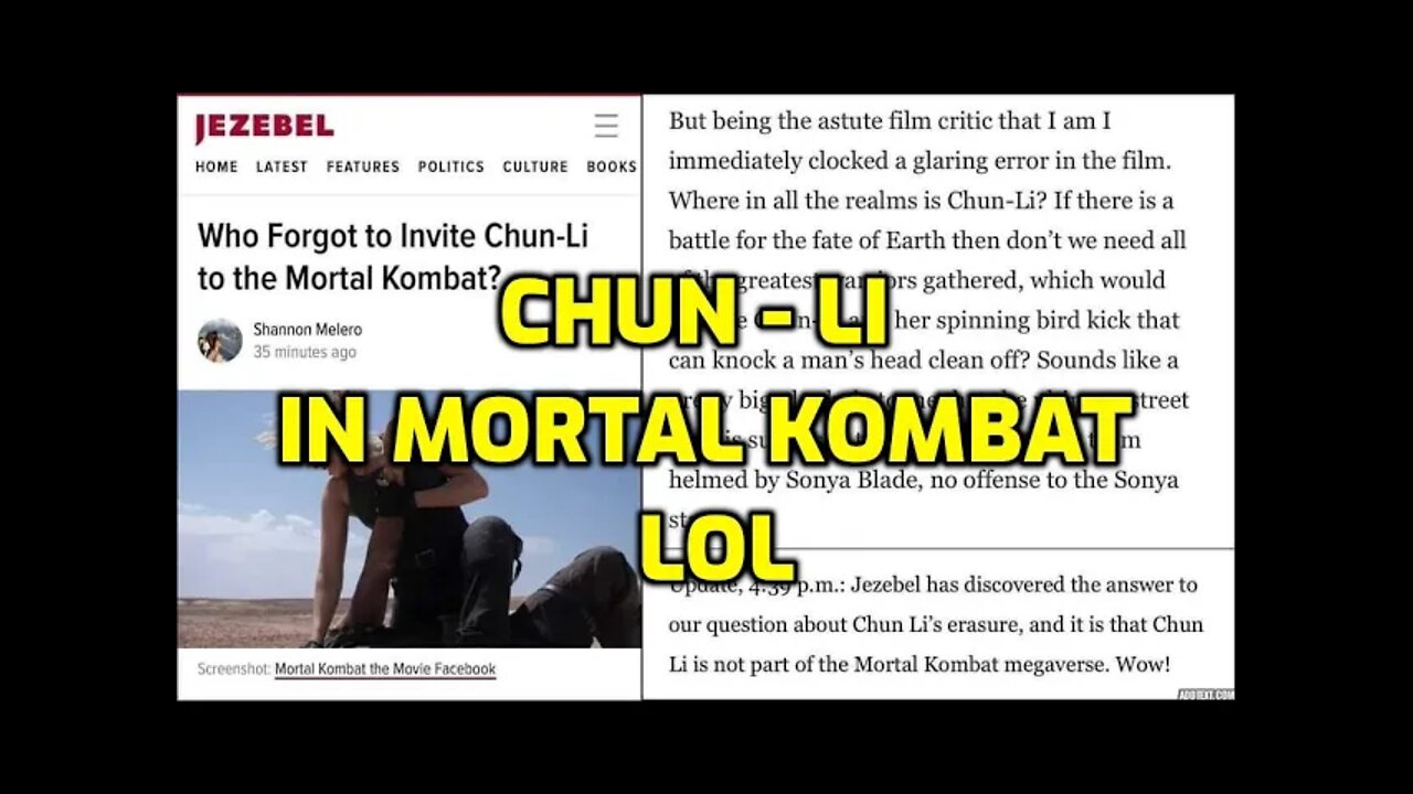 MORTAL KOMBAT ARTICLE ASKS WHY CHUN LI ISN'T THERE - STREET FIGHTER CHUN LI - NINJA KNIGHT