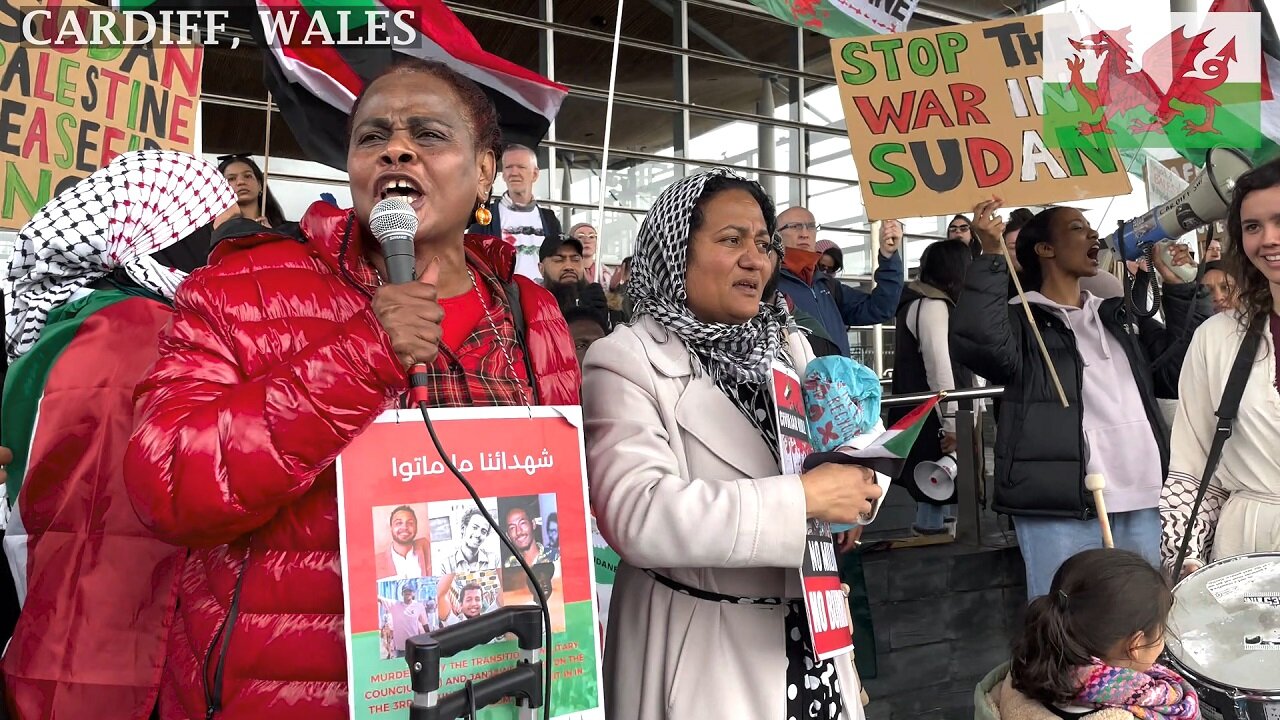 Global March for Sudan and Palestine, Cardiff Bay Wales